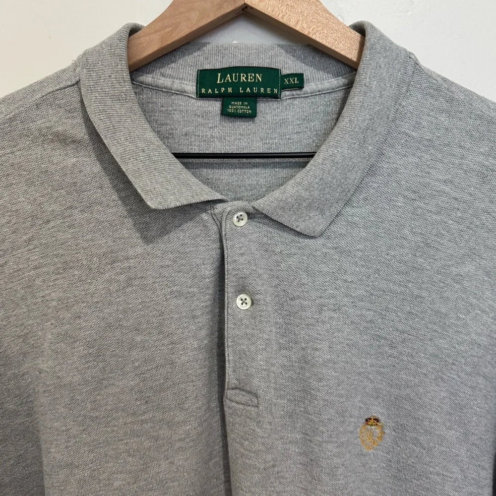 Lauren‎ Ralph Lauren Men’s Gray Long Sleeve Polo Shirt XXL Classic Fit